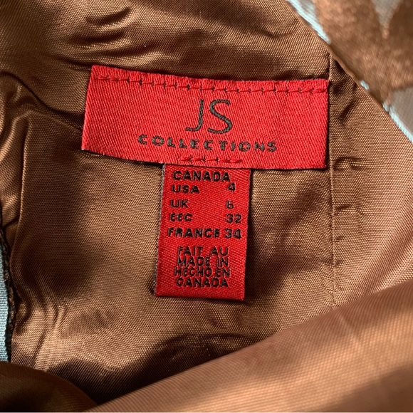 Vintage Designer JS Collections silk floral leaf beaded formal sleeveless top - Picture 5 of 7